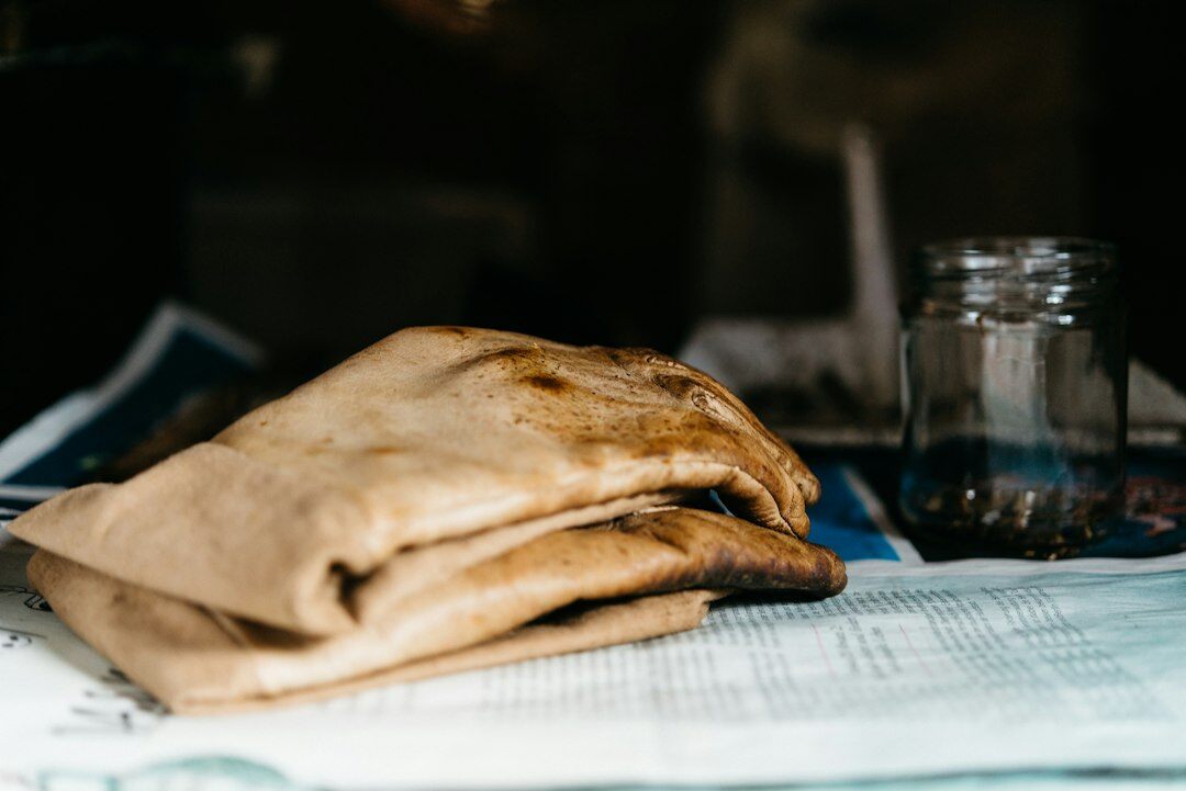 homemade bread loaf on table