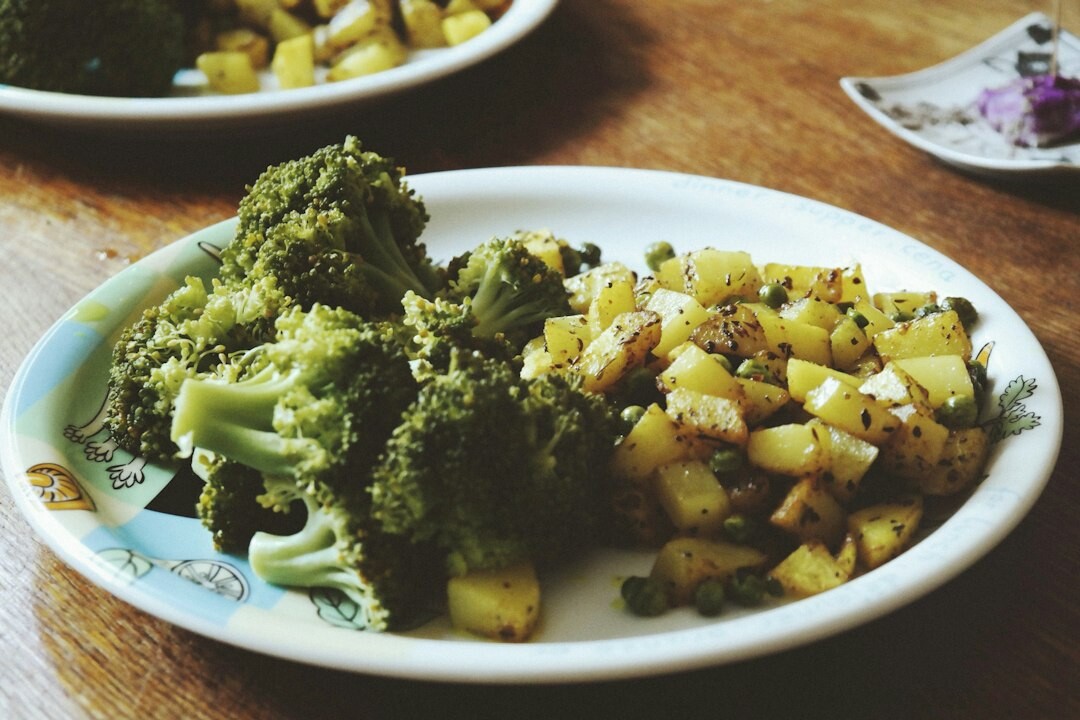 Simple weekday dinner plate with vegetables and potatoes